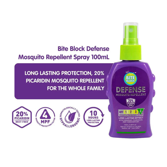 Bite Block Defense Mosquito Repellent Spray 100mL